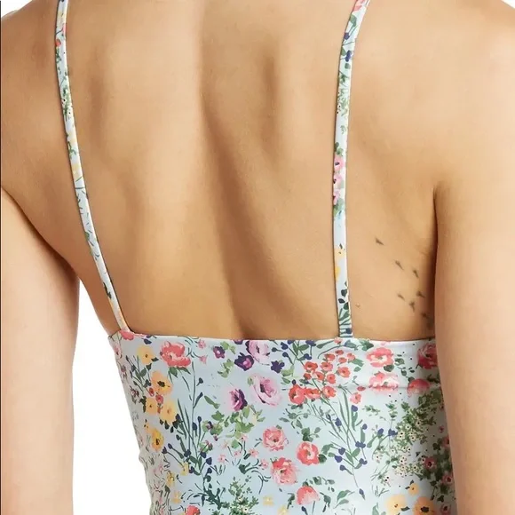 Alice + Olivia NWT Penny Scoop Crop Top Blue Floral Size Small - Picture 2 of 13